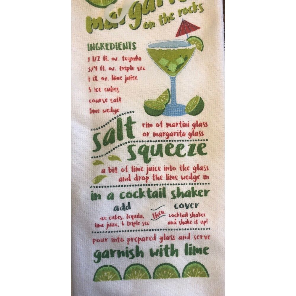 2 MARGARITA RECIPE Kitchen Hand Towels - Picture 3 of 4